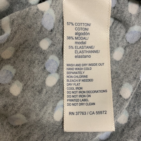 Rafaela Weekend knit top, 3/4 sleeve black with blue/white polka dots - Picture 4 of 5